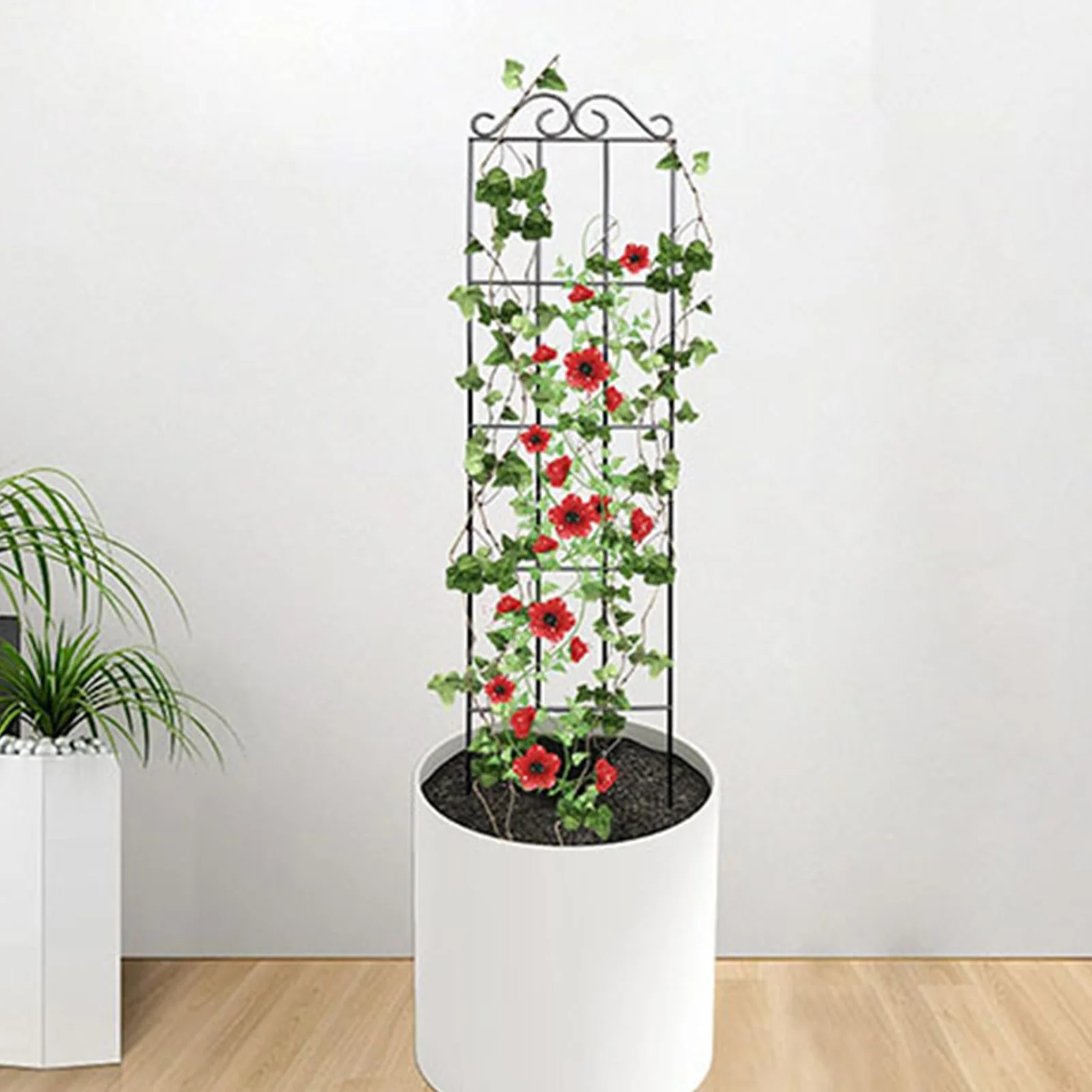 Plants Support Metal Trellis Black Iron Wire Vine Plants Trellis for Garden Enthusiasts Lovers thumbnail 5