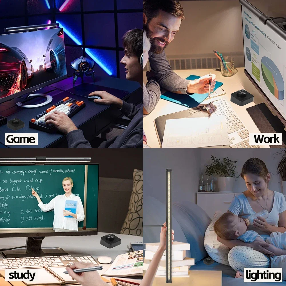 LED Monitor Light Bar Computer Screen Hanging Lights RGB  Atmosphere Table Lamp For Work Study Read Gaming Dimming Lighting 44cm thumbnail 5