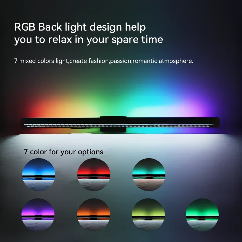 LED Monitor Light Bar Computer Screen Hanging Lights RGB  Atmosphere Table Lamp For Work Study Read Gaming Dimming Lighting 44cm thumbnail 2