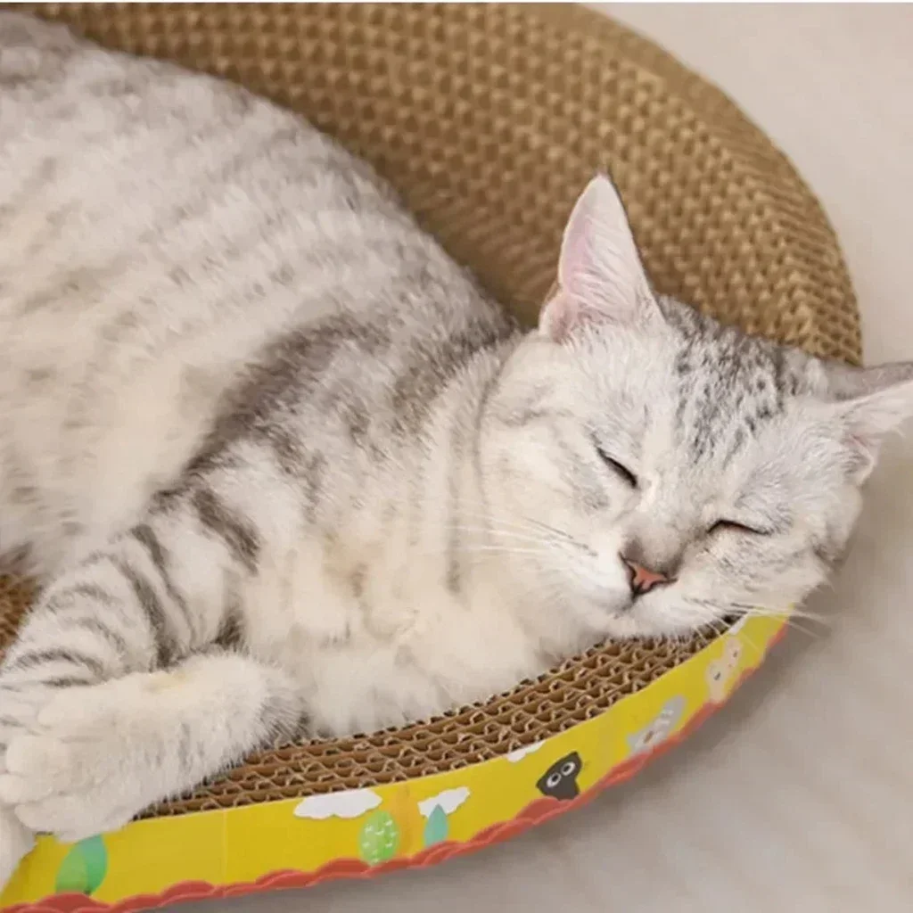 Cat Scratching Board Protect Furniture Grinding Claw Toys Oval Corrugated Paper Wear-resistant Cat Nest Cat Accessories thumbnail 4