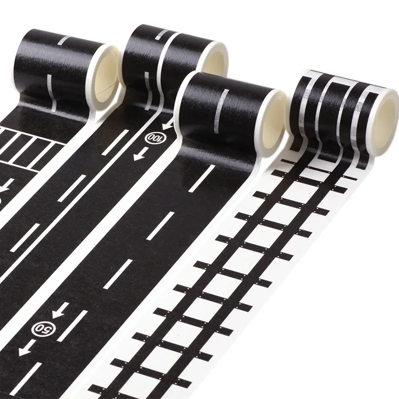 Creative Traffic Railway Road Journal Washi Tape Adhesive Masking Tape for Kids DIY Scrapbooking Sticker Label Toy Car Play thumbnail 2