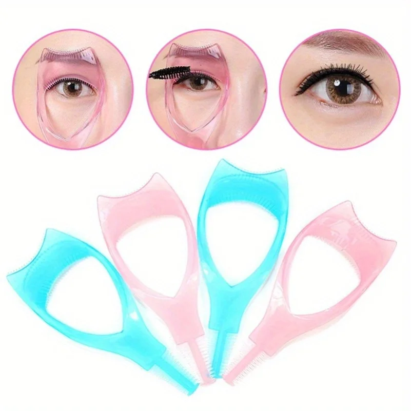 3 in 1 Mascara Applicator Template with Eyelash Curler Guard and Case, Eyeliner Holder, Eyelash Aid, Eyebrow Drawing Tool thumbnail 2