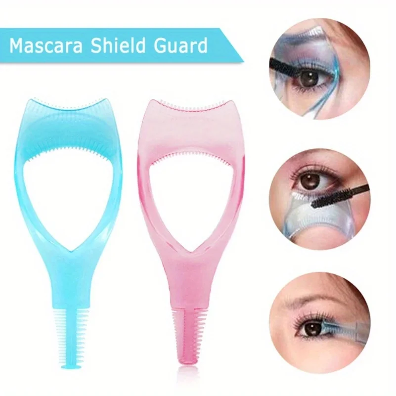 3 in 1 Mascara Applicator Template with Eyelash Curler Guard and Case, Eyeliner Holder, Eyelash Aid, Eyebrow Drawing Tool thumbnail 3