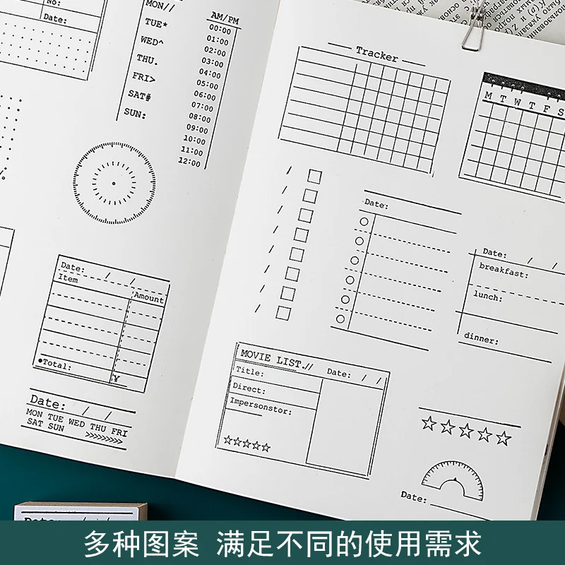 Handbook function Record/time/daily/challenge DIY wooden rubber stamps for scrapbooking stationery decorative Office Supplie set thumbnail 6