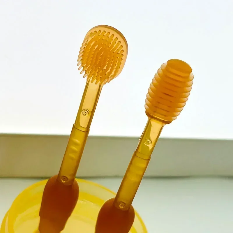 Baby Soft Bristle Toothbrush Silicone Tongue Brush Infant Toddler Oral Care Toothbrush Training Teeth Brush with Cover BPA Free thumbnail 3