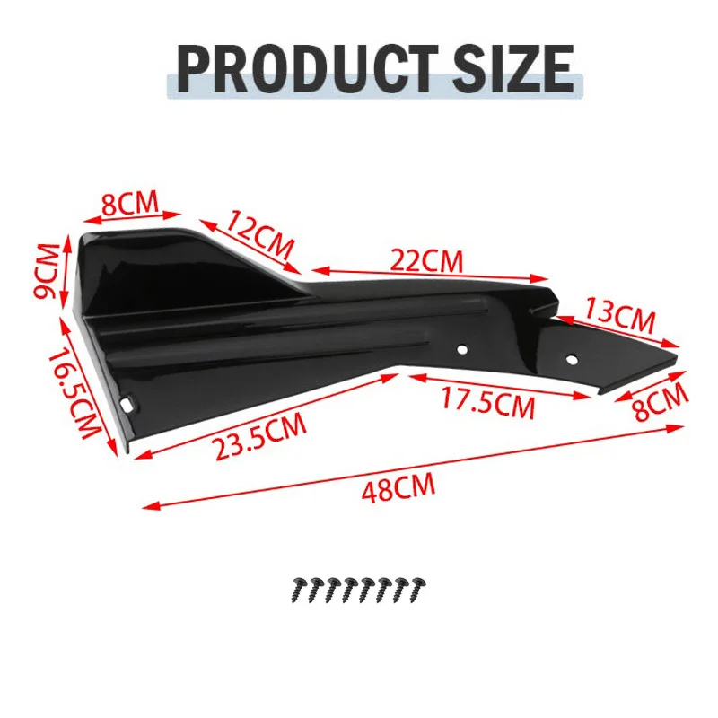 Pair Universal Car Rear Bumper Spoiler Lip Carbon Fiber Wing Trim Protection Anti-crash Diffuser Side Skirt Wrap Angle Splitter thumbnail 6