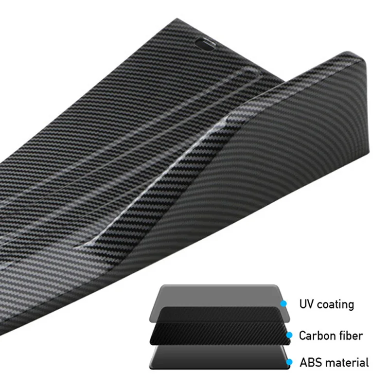 Pair Universal Car Rear Bumper Spoiler Lip Carbon Fiber Wing Trim Protection Anti-crash Diffuser Side Skirt Wrap Angle Splitter thumbnail 5