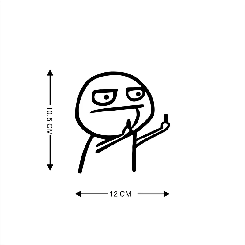 Motorcycle Car Cartoon Funny Middle Finger Reflective Vinyl Car Sticker Bicycle Decal Styling Decor Exterior Accessories thumbnail 4
