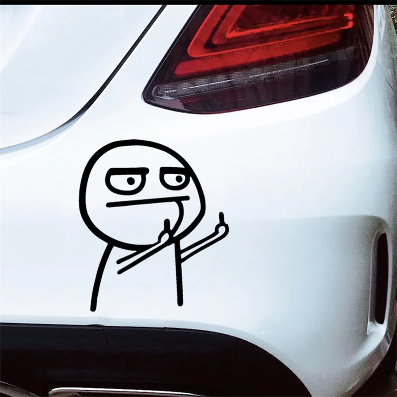 Motorcycle Car Cartoon Funny Middle Finger Reflective Vinyl Car Sticker Bicycle Decal Styling Decor Exterior Accessories thumbnail 2
