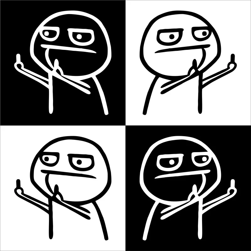 Motorcycle Car Cartoon Funny Middle Finger Reflective Vinyl Car Sticker Bicycle Decal Styling Decor Exterior Accessories thumbnail 3