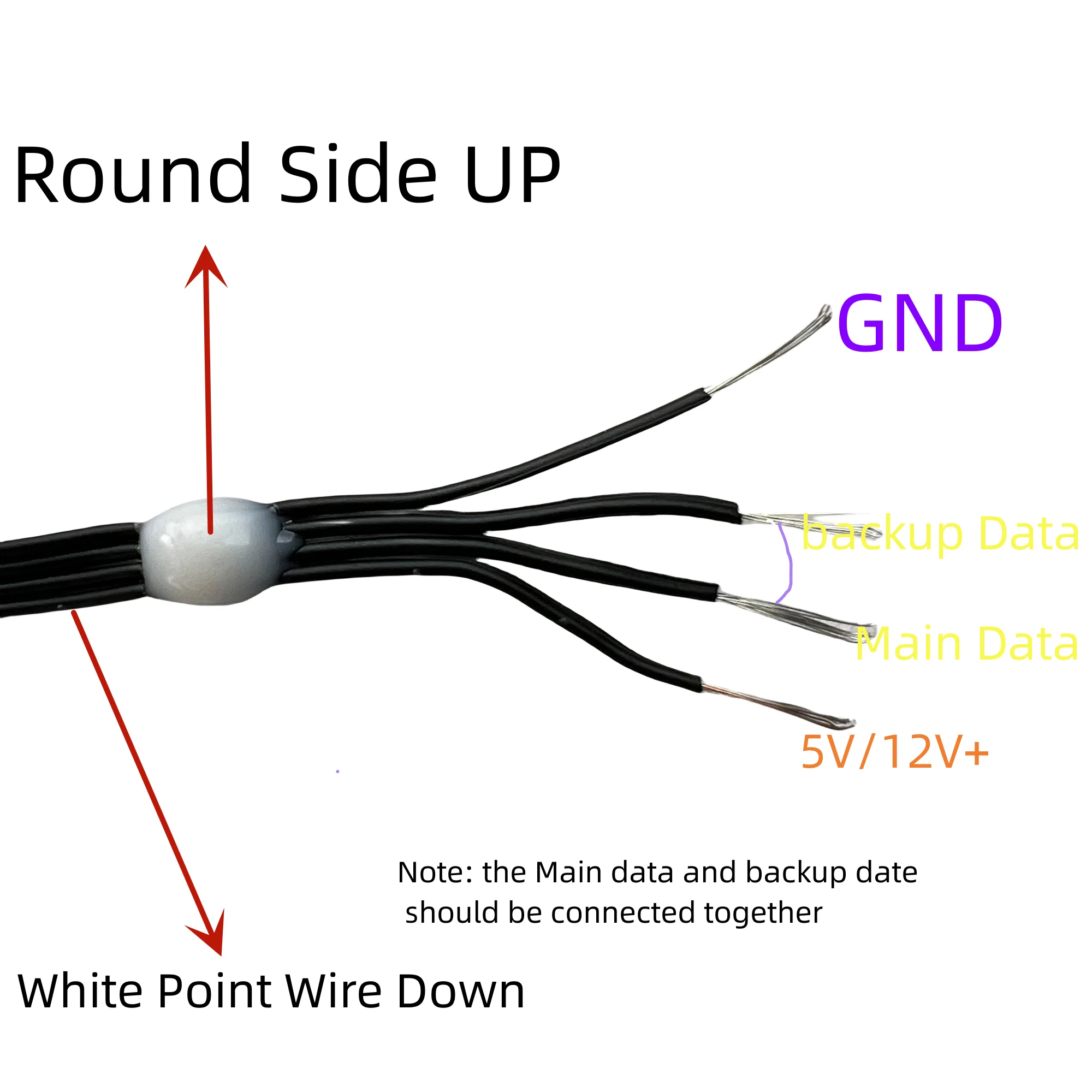 DC12V WS2815 Seed LED Pixel String Light RGB IC Addressable IP67 4Pin Black Wire 2cm/2.5cm/5cm/10cm Pitch 100ct/200ct/300ct Long thumbnail 2