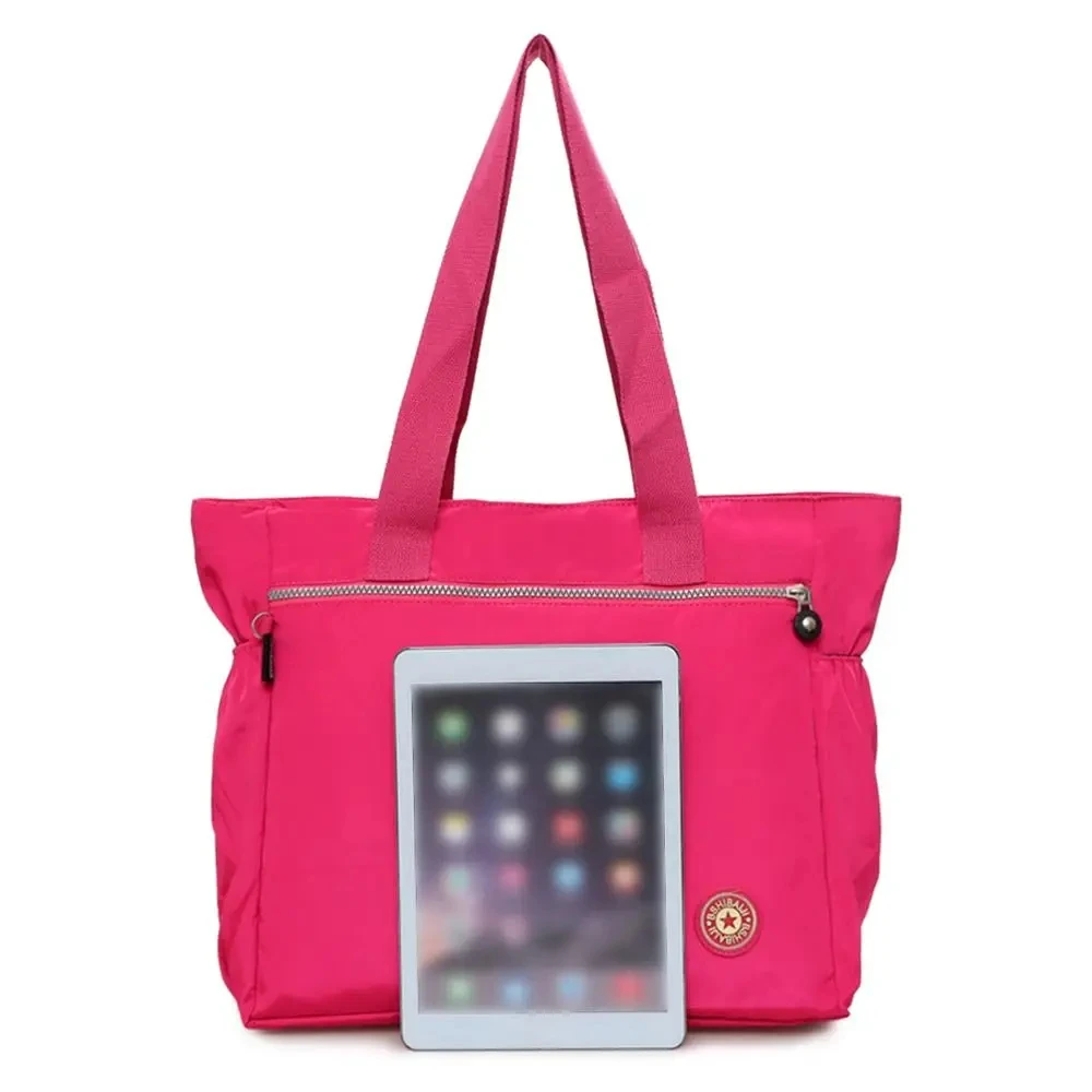 Super Big Bag ! Solid Color Women Tote Bag Fashion Large Capacity Handbag Shoulder Bag Nylon Ladies Purse Pouch Shopping Bag thumbnail 6
