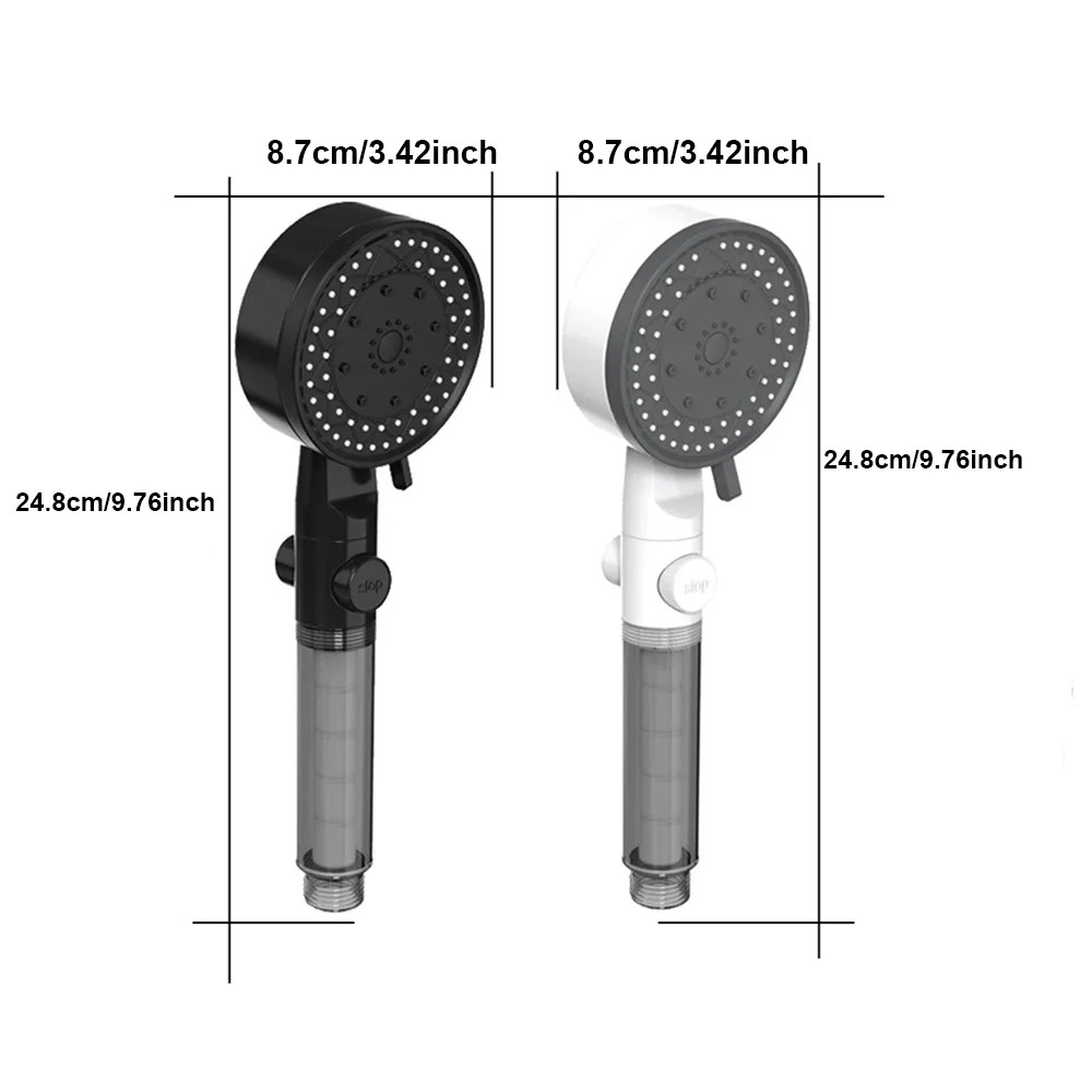 10 Spray Filtered Shower Head High-Pressure Handheld Water Saving Showerhead Fall Resistance One Touch Stop Bath Shower Nozzle thumbnail 6