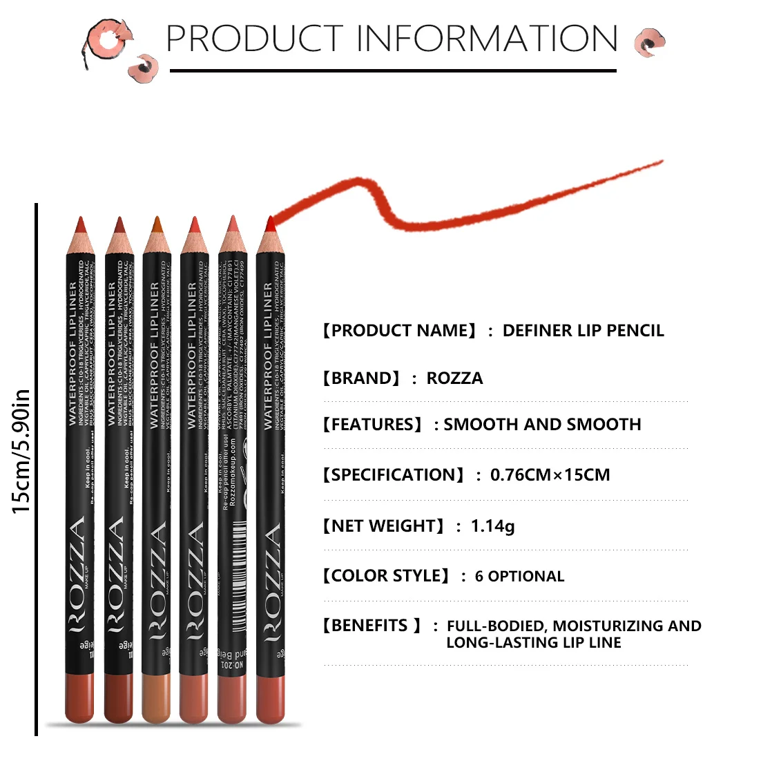 14 Color Nude Matte Lipstick Pencil Long-lasting Waterproof Lip Pencil High Pigmented Lip Liner Lip Makeup Tool thumbnail 4