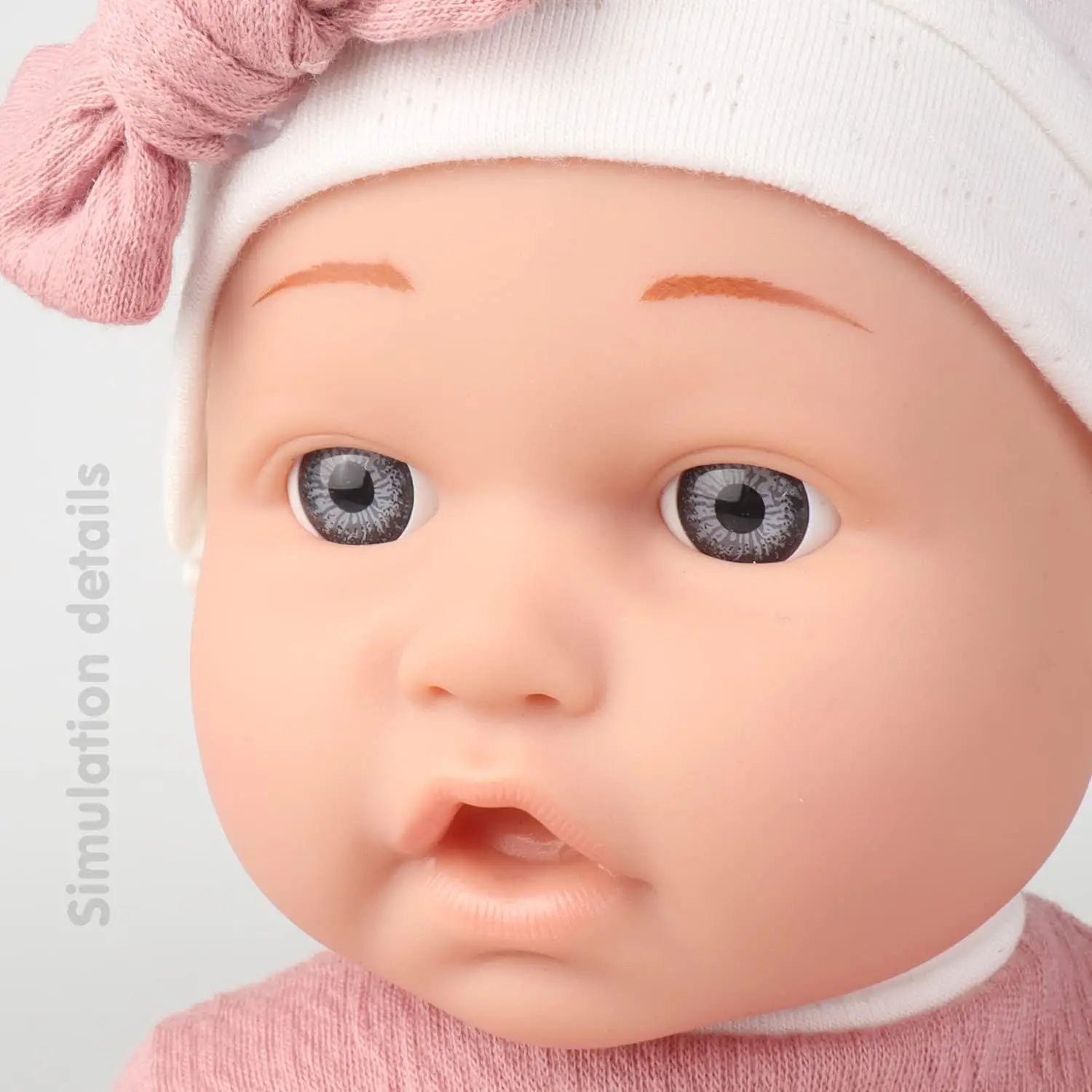 12''/30cm Baby Doll Playset in Gift Box with Accessories Pink Pacifier, Vinyl Reborn Doll Toy, Christmas Gift for Girl Boy Kid thumbnail 3