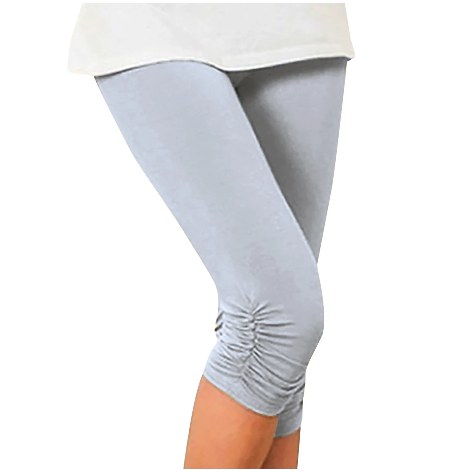 Elastic High Waist Sporty Women Clothing Skinny Pants Elastic Quick Dry 3/4 Sports Leggings Short Trousers Casual Solid Summer thumbnail 2