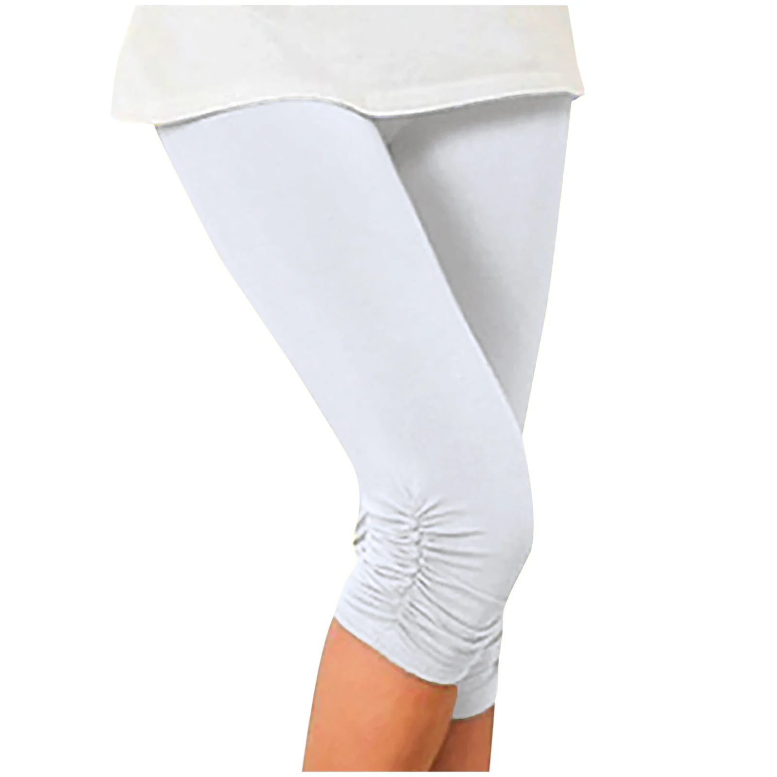 Elastic High Waist Sporty Women Clothing Skinny Pants Elastic Quick Dry 3/4 Sports Leggings Short Trousers Casual Solid Summer thumbnail 3