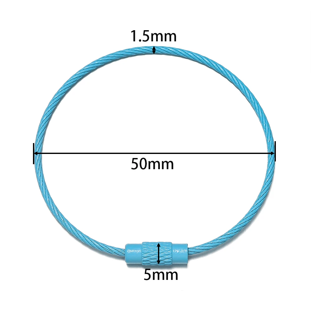 10pcs/lot 50mm Iron Key Ring Colorful Keychain Rings Screw Lock for Jewelry Making Keychain DIY Findings thumbnail 2