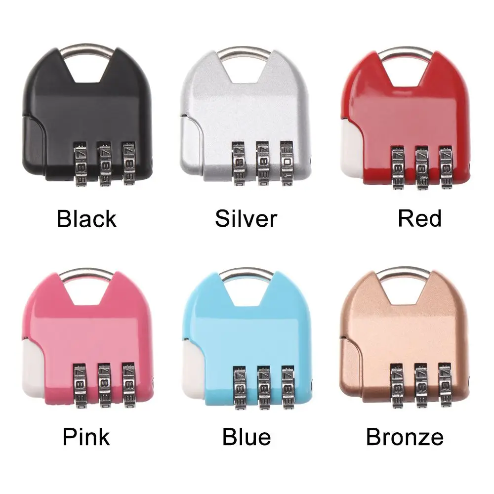 3 Dial Digit Number Code Password Combination Padlock Security Travel Safe Lock for Padlock Luggage Lock of Gym thumbnail 4
