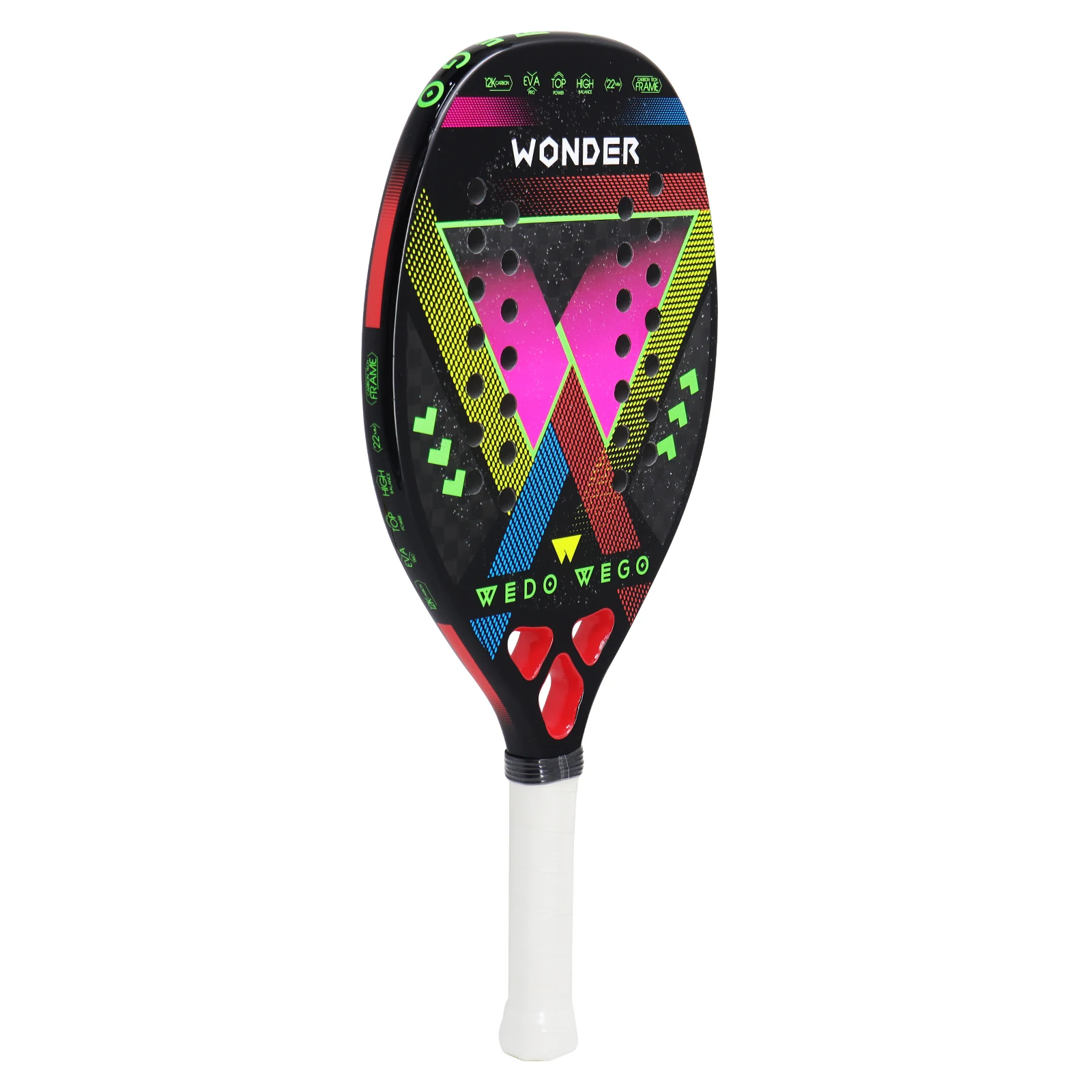 Beach Tennis Racket FC/3K/12K/18K/Kevlar Carbon Fiber Grit Face, EVA Memory Foam Core, Outdoor Sports Ball Racket thumbnail 5
