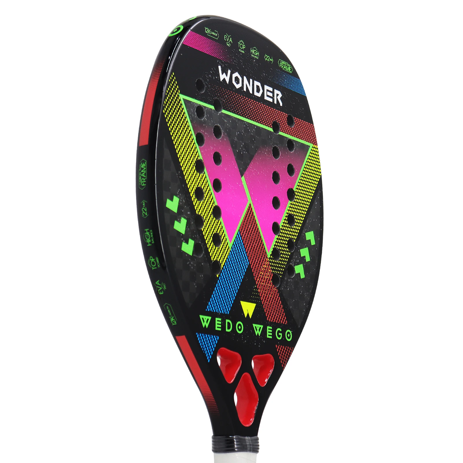 Beach Tennis Racket FC/3K/12K/18K/Kevlar Carbon Fiber Grit Face, EVA Memory Foam Core, Outdoor Sports Ball Racket thumbnail 6