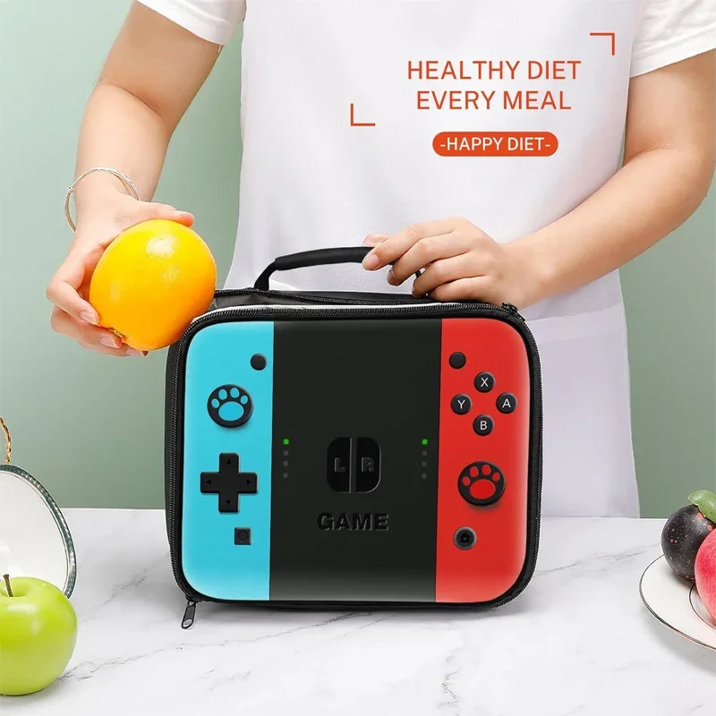 Insulated Game Lunch Bag For Boys Girls Gamer Reusable Thermal Cooler Meal Food Box For Work School Picnic Camping thumbnail 2