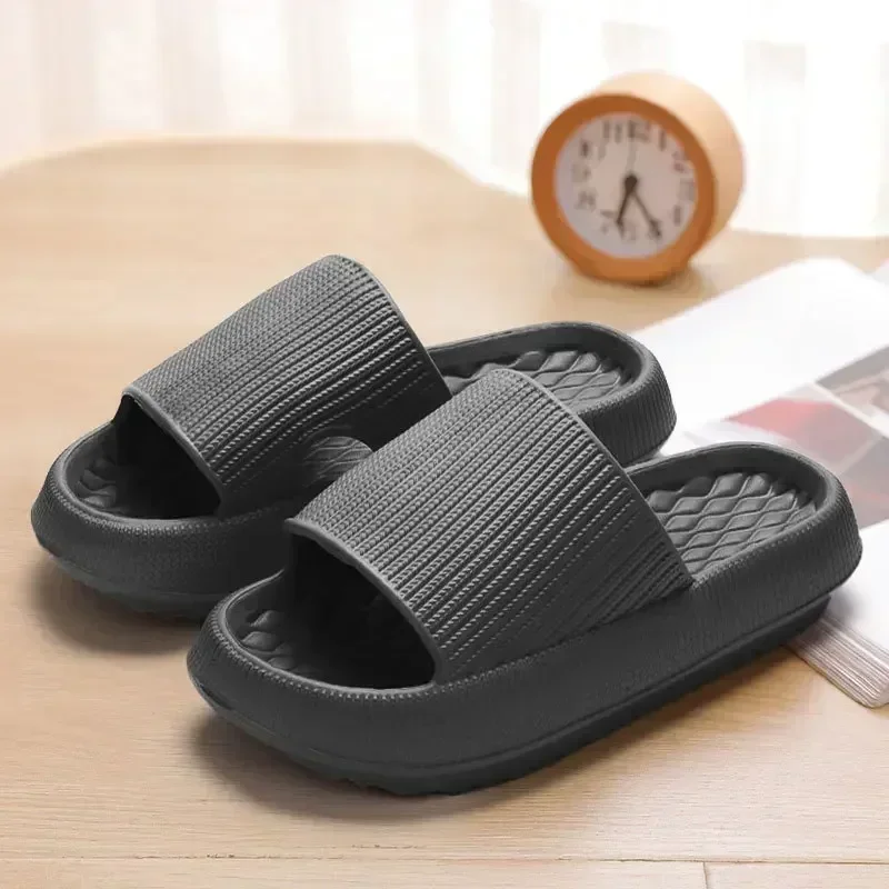 Women's Thick Platform Cloud Slippers EVA Soft Sole Pillow Slides Summer Beach Flip Flops Women Non Slip Bathroom Home Slippers thumbnail 2