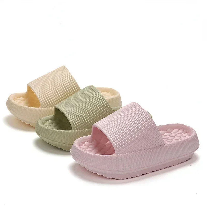 Women's Thick Platform Cloud Slippers EVA Soft Sole Pillow Slides Summer Beach Flip Flops Women Non Slip Bathroom Home Slippers thumbnail 3