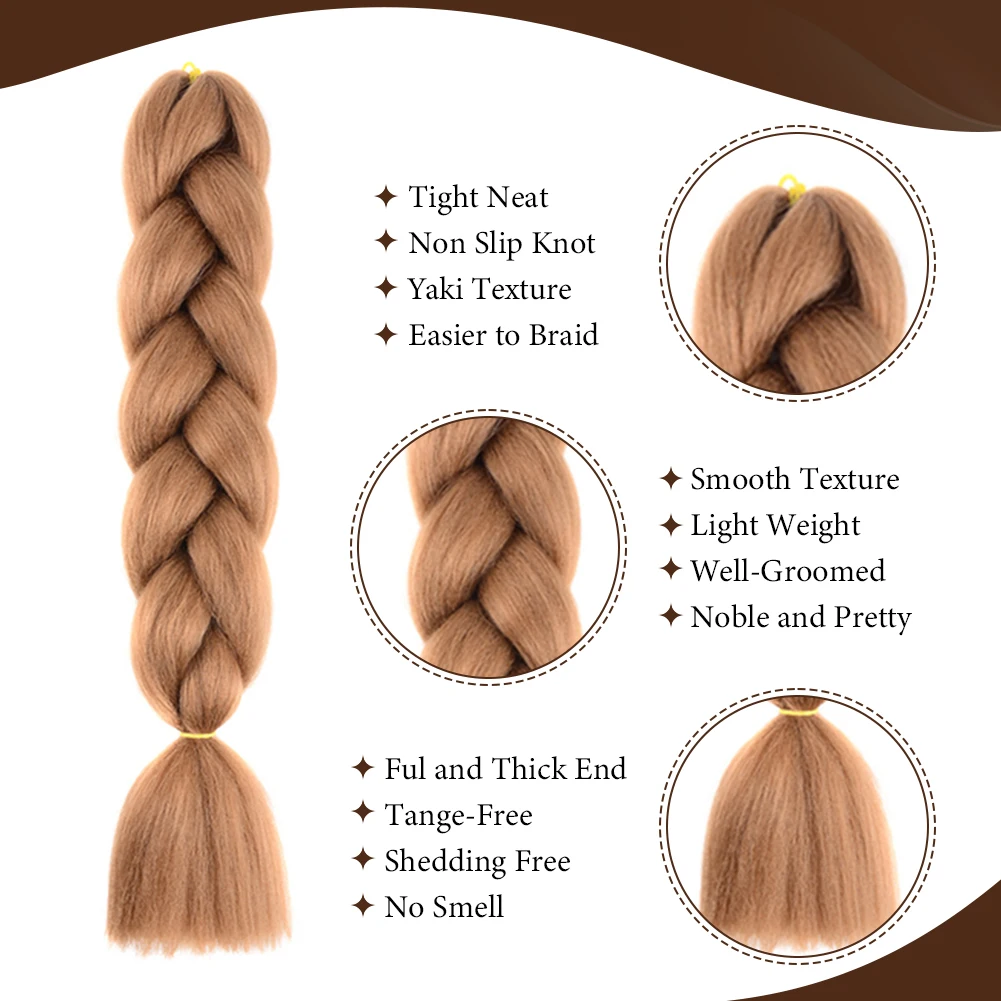 Jumbo Braids Extensions Synthetic Braiding Hair Afro Ombre Color kanekalon Hair 24 Inch for Women Braid thumbnail 4