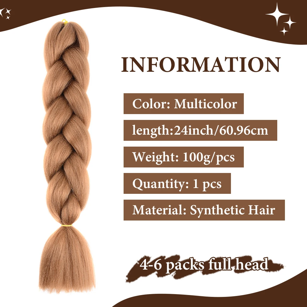 Jumbo Braids Extensions Synthetic Braiding Hair Afro Ombre Color kanekalon Hair 24 Inch for Women Braid thumbnail 2