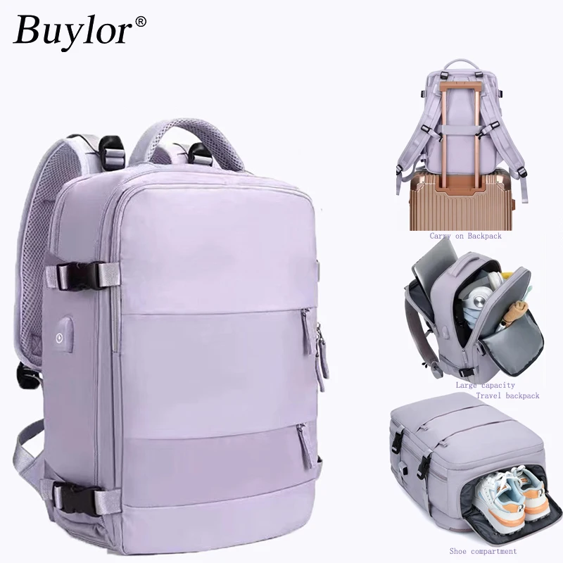 Buylor Travel Backpack for Women 40x25x17 Airplane Cabin Backpack Carry-On Luggage 14inch Laptop Backpack Casual Schoolbackpack