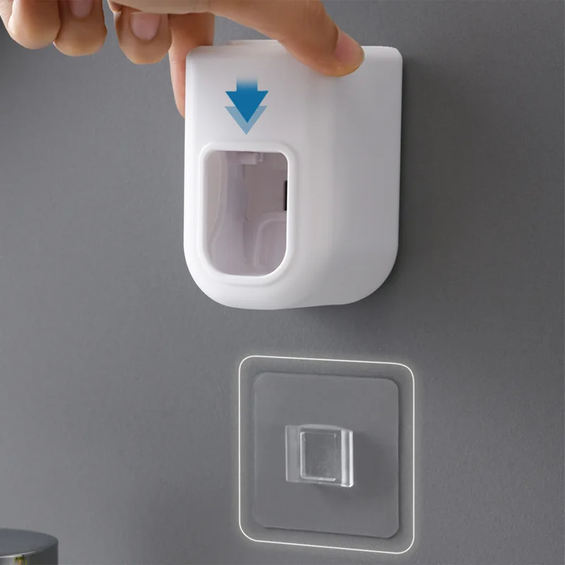 Creative Wall Mount Automatic Toothpaste Dispenser Bathroom Accessories Waterproof Lazy Toothpaste Squeezer Toothbrush Holder thumbnail 4