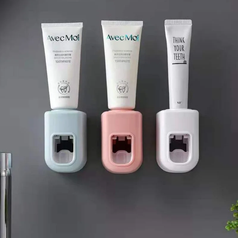 Creative Wall Mount Automatic Toothpaste Dispenser Bathroom Accessories Waterproof Lazy Toothpaste Squeezer Toothbrush Holder thumbnail 2