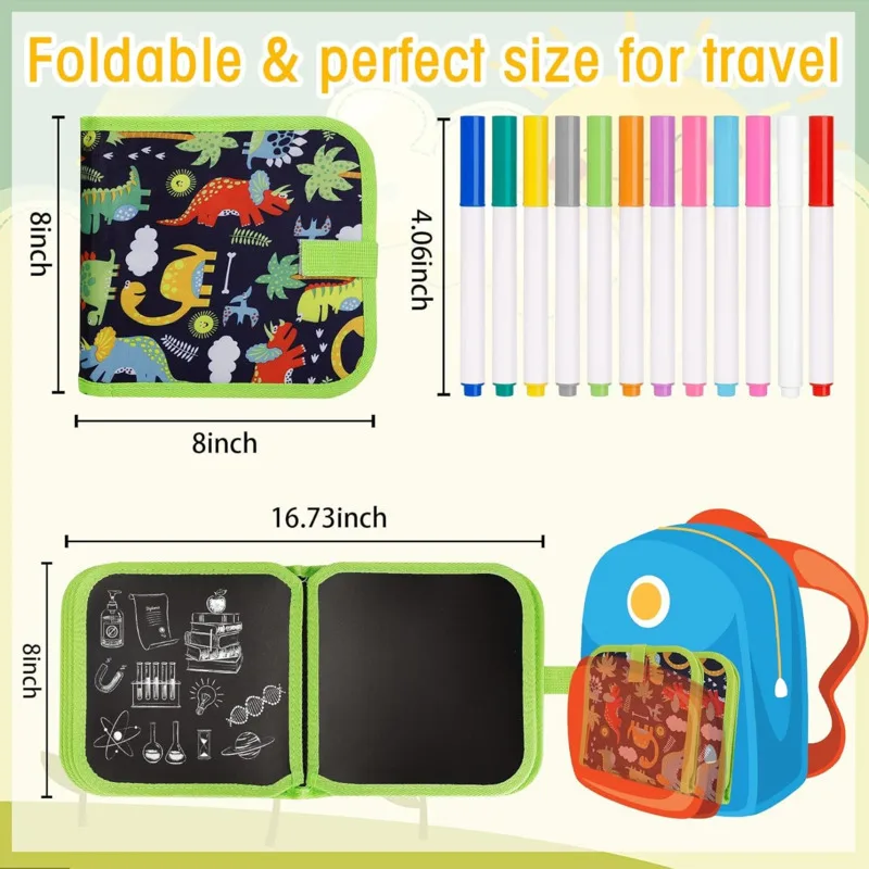 Erasable Doodle Book Reusable Magic Blackboard with Pens Painting for Kid Montessori Educational Toy DIY Travel Coloring Kit thumbnail 5