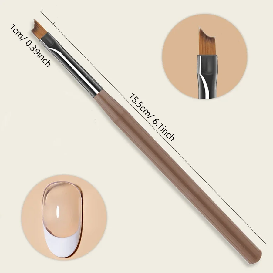 9Pcs Nail Brush Set Fine Line Painting Detail Work Pens Stylish Brown Handles Gel Nail Art Tool Kit for Professional & Home Use thumbnail 5