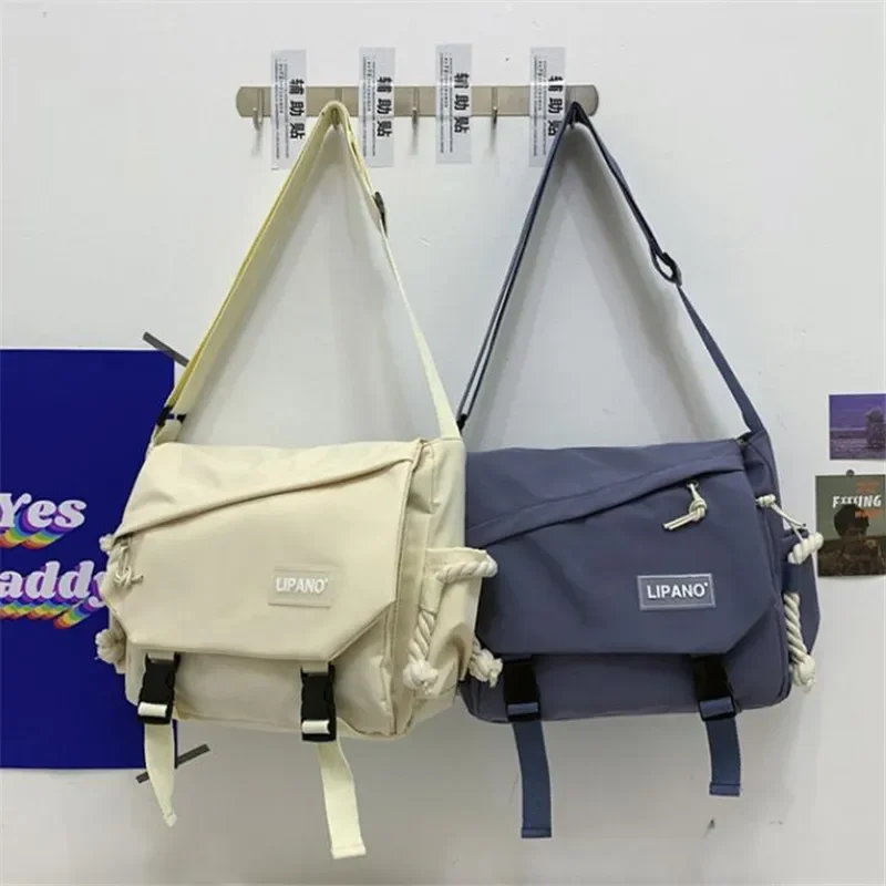 Youth Fashion Nylon Crossbody Bags for Women Handbags Shoulder Bag Large Capacity Solid Canvas Messenger Bag Girls School Bags thumbnail 6