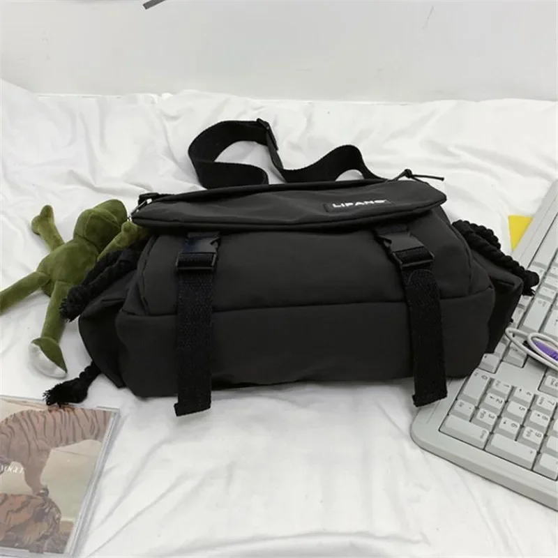 Youth Fashion Nylon Crossbody Bags for Women Handbags Shoulder Bag Large Capacity Solid Canvas Messenger Bag Girls School Bags thumbnail 2