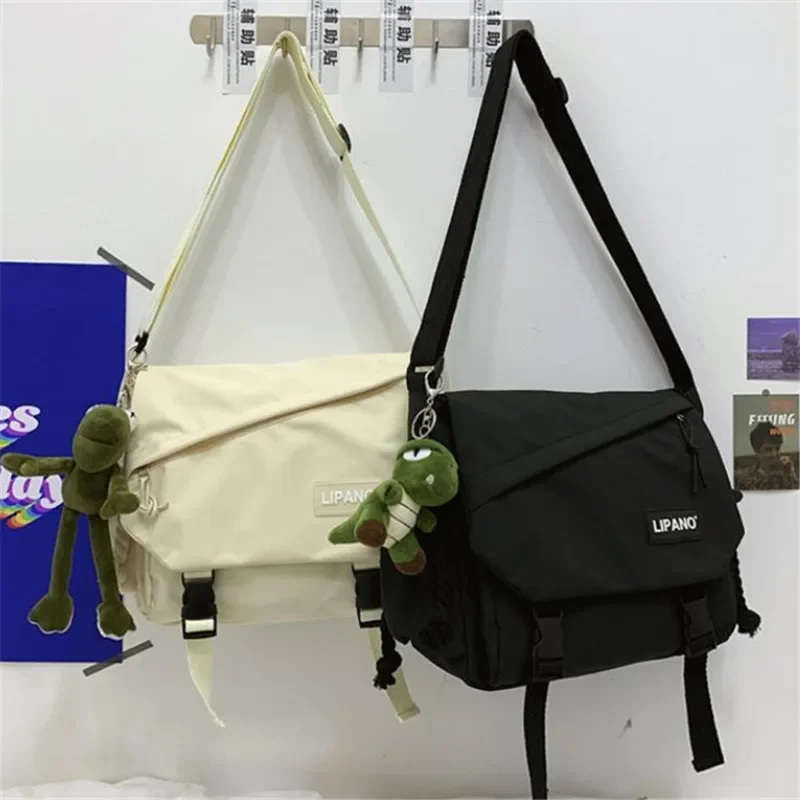 Youth Fashion Nylon Crossbody Bags for Women Handbags Shoulder Bag Large Capacity Solid Canvas Messenger Bag Girls School Bags thumbnail 5