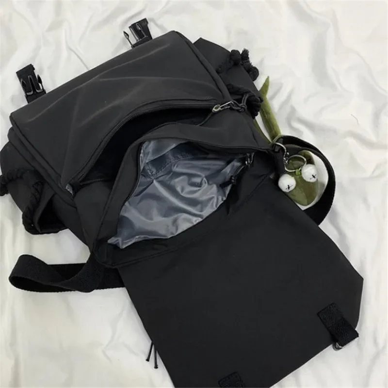 Youth Fashion Nylon Crossbody Bags for Women Handbags Shoulder Bag Large Capacity Solid Canvas Messenger Bag Girls School Bags thumbnail 4