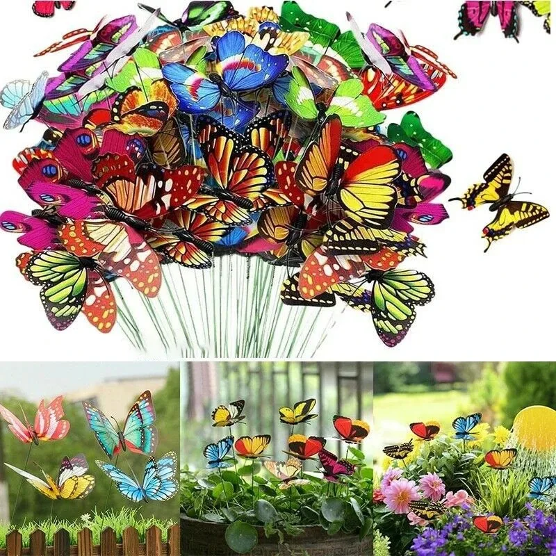 5-25Pcs/Set 3D Simulation Butterflies Garden Yard Planter Colorful Butterfly Stakes Decoracion Outdoor Decor Flower Pots Decor thumbnail 4
