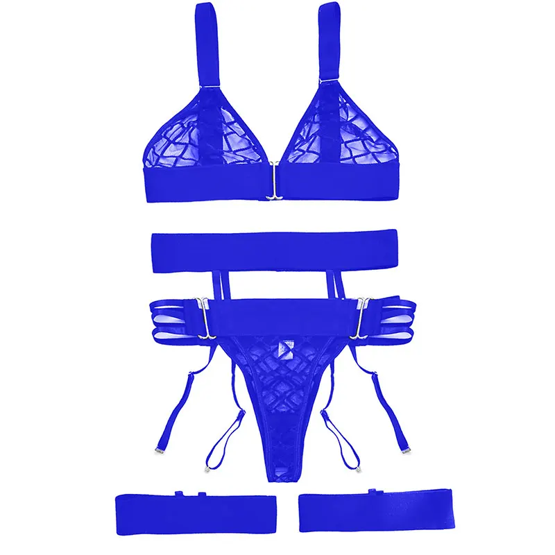 Sexy Transparent Bra And Panty Garters Lingerie Underwear Set Sexy Sling Bra Brassiere Suit Temptation Costumes Women thumbnail 6
