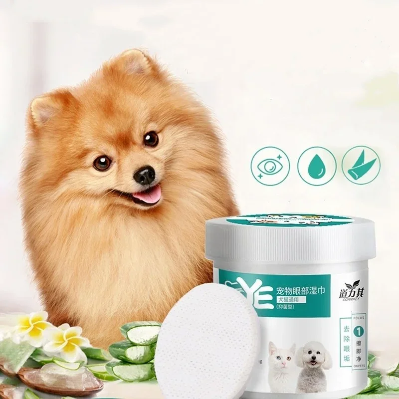 130 Pcs/set of Dog and Cat Cleaning Wipes Pet Eye Wipes Grooming Tear Stain Remover Gentle Non-foaming Wipes Towels thumbnail 2