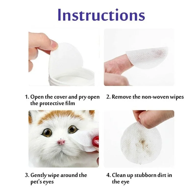 130 Pcs/set of Dog and Cat Cleaning Wipes Pet Eye Wipes Grooming Tear Stain Remover Gentle Non-foaming Wipes Towels thumbnail 5