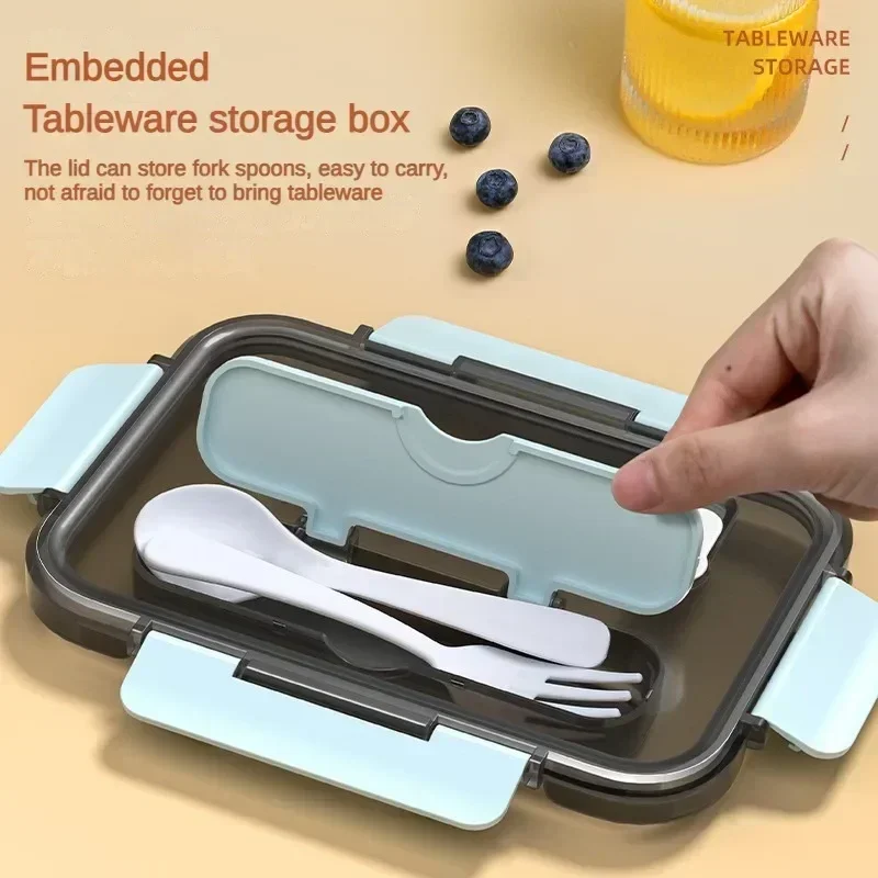 Compartment 1500ML Portable Lunch Box Kids Students Office Bento Box with Fork and Spoon Microwave Food Storage Container thumbnail 5