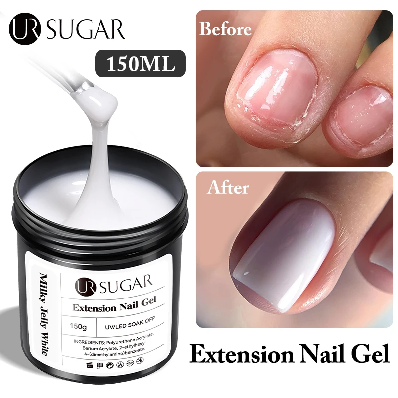 UR SUGAR 150g Extension Jelly Nude Pink Rose Red Quick Extension Gel Nail Polish Nail Extension UV LED Manicure Soak Off thumbnail 3
