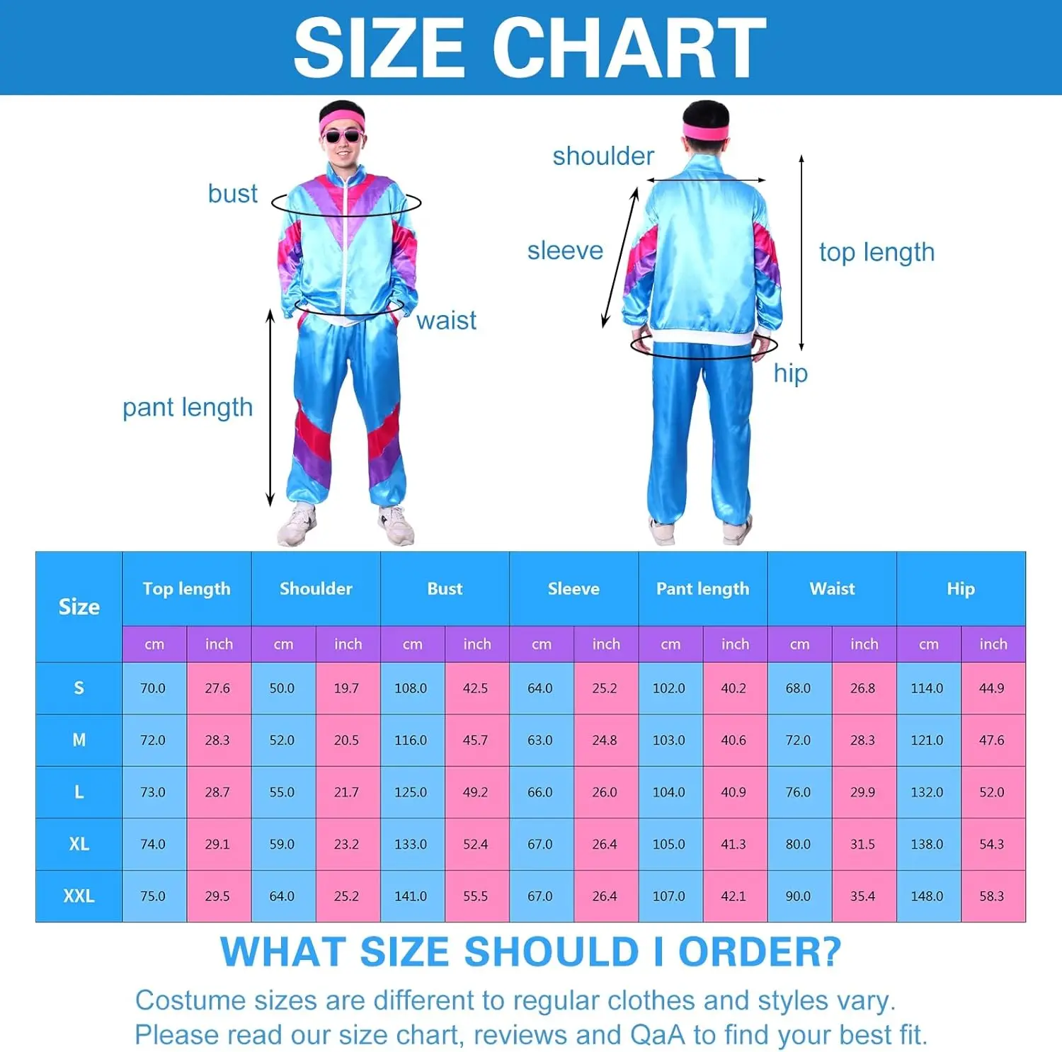 Tracksuit Costumes for Men 90s Hip Hop Shell Suit Costume Mens 80s Retro Tracksuit Jacket Disco Costume Windbreaker and Pants thumbnail 5