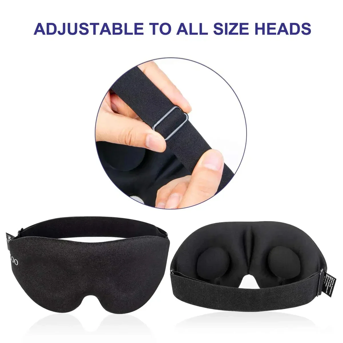 Eye Mask for Sleeping 3D Contoured Cup Blindfold Concave Molded Night Sleep Mask Block Out Light with Women Men thumbnail 4