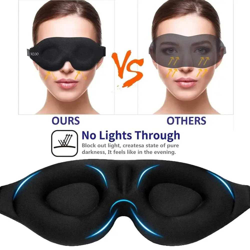 Eye Mask for Sleeping 3D Contoured Cup Blindfold Concave Molded Night Sleep Mask Block Out Light with Women Men thumbnail 6