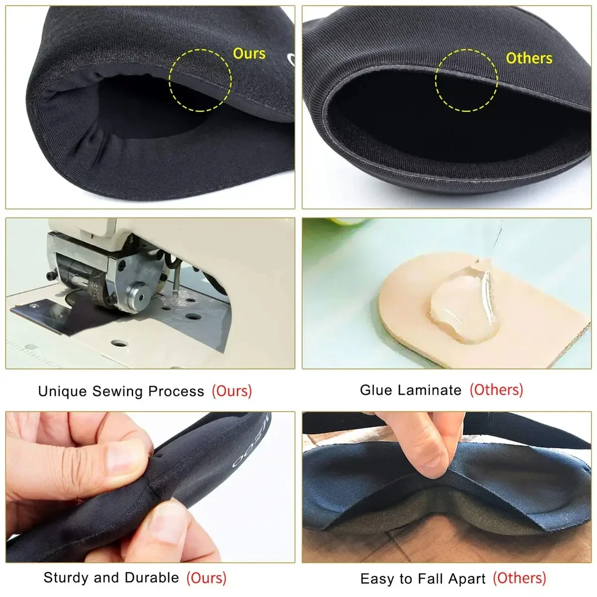 Eye Mask for Sleeping 3D Contoured Cup Blindfold Concave Molded Night Sleep Mask Block Out Light with Women Men thumbnail 3
