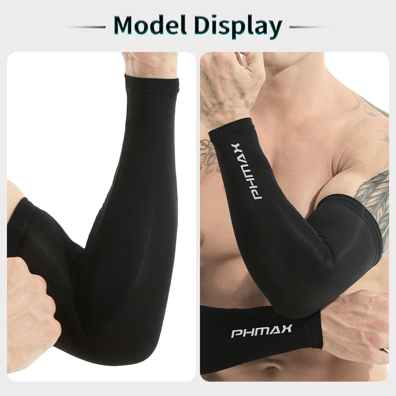 PHMAX Cycling Sleeves UV Protection Arm Sleeves Running Outdoor Sports Sunscreen Arm Covers Ice Silk Fitness Cycling Arm Warmers thumbnail 5